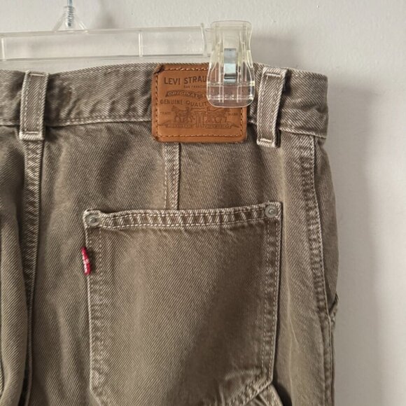 🦋 LEVI'S Brown Dad Utility Jeans Pants 25 Loose Straight Fit High Rise Y2k - Picture 6 of 6